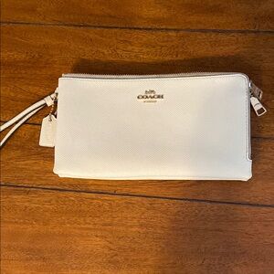 Coach White Wristlet Clutch